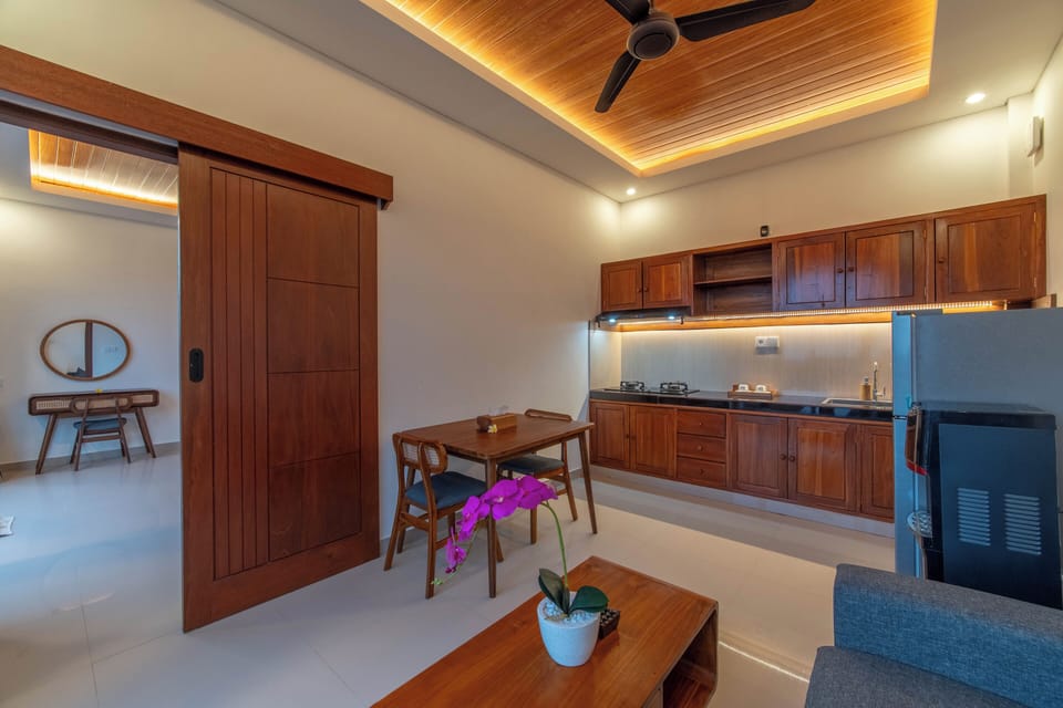 Honeymoon Villa, 1 Bedroom, Private Pool | Private kitchen | Full-size fridge, microwave, stovetop, cookware/dishes/utensils
