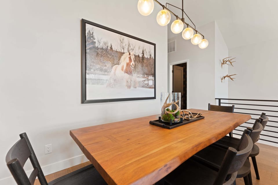 Dinning Spacious dining table featuring seating for 8