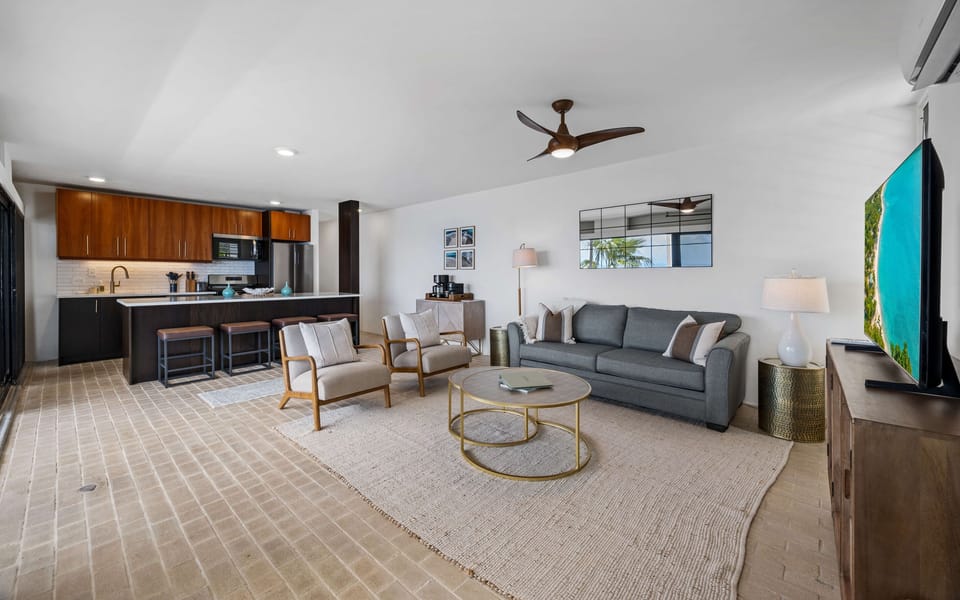 While only being a one-bedroom, the condo is spacious enough to give everyone room to spread out and not be on top of each other.