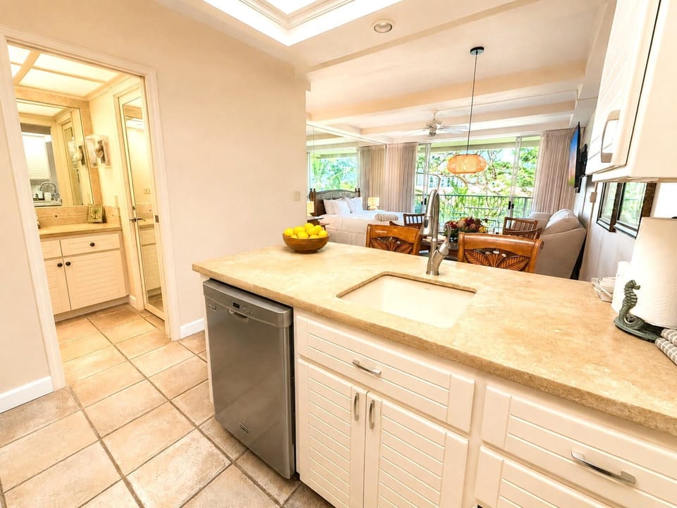 Bright kitchen ready for preparing island favorites
