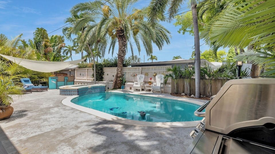 The private pool is available heated and is large enough for everyone in your group to swim together...