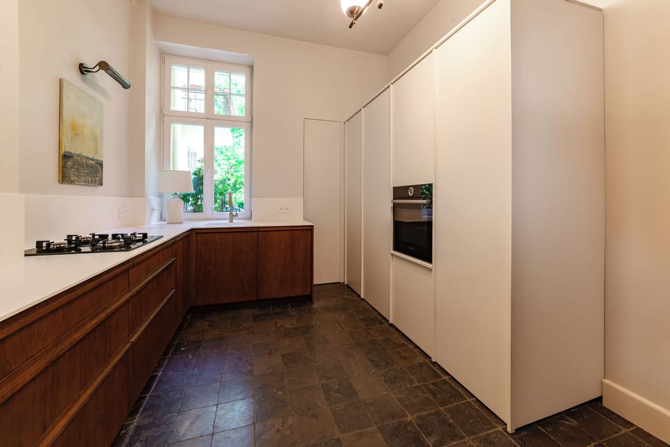 Superior Apartment, Patio, Garden View | Private kitchen