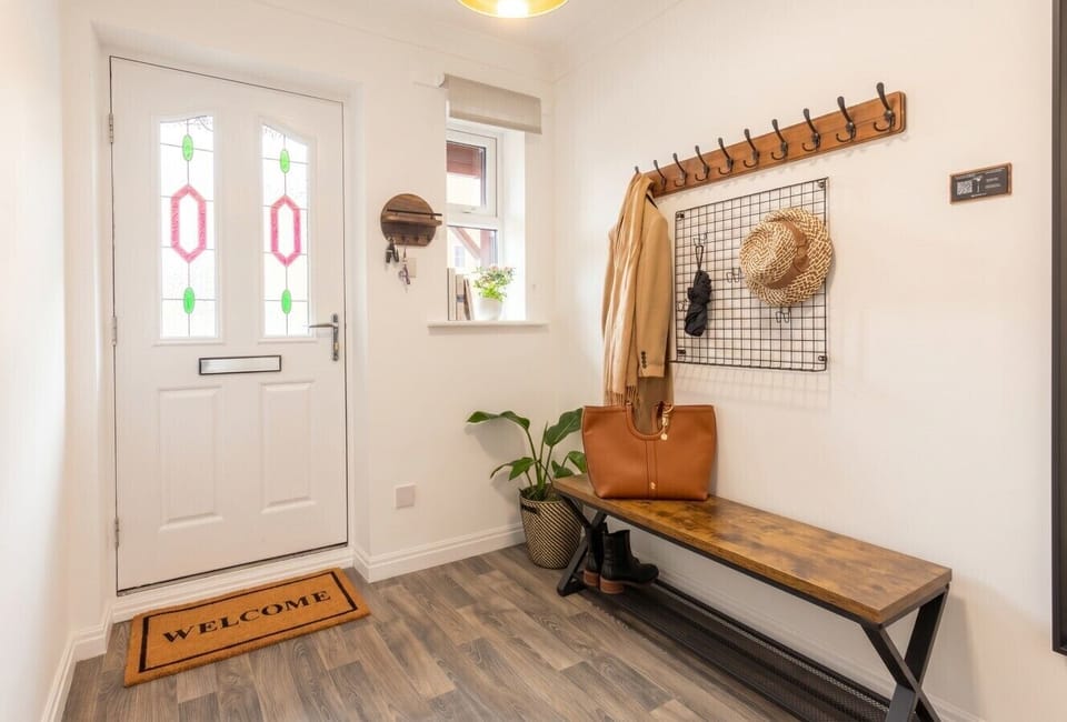 Large welcoming hallway with instant WiFi connect via QR code.