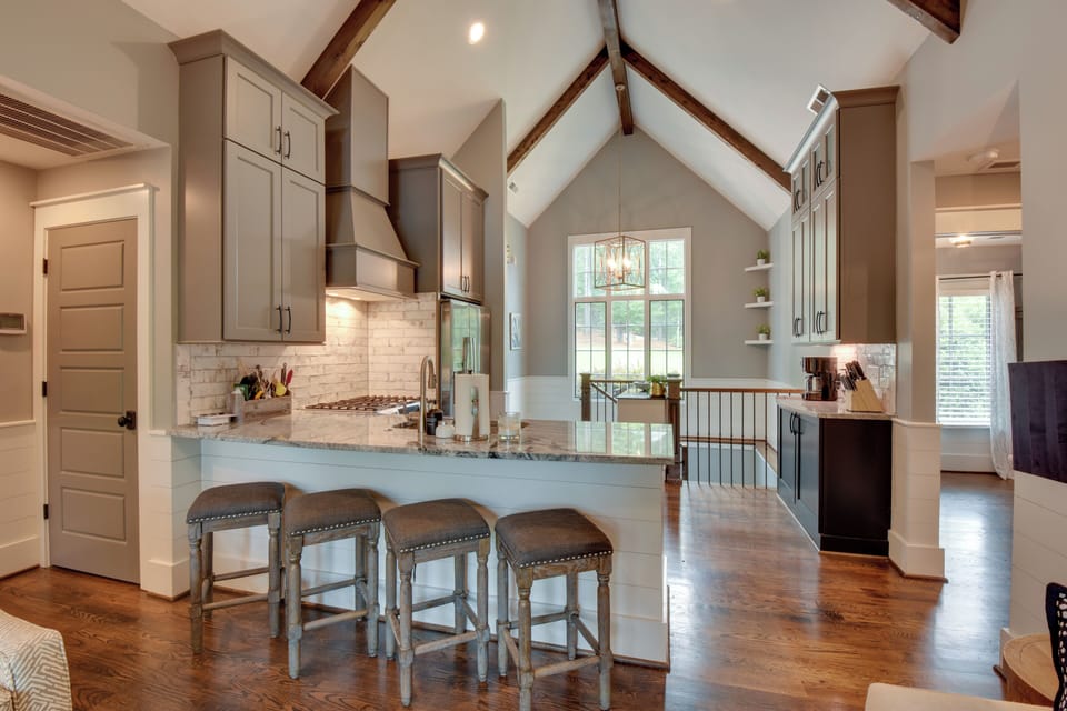 Gather around the breakfast bar before the day begins