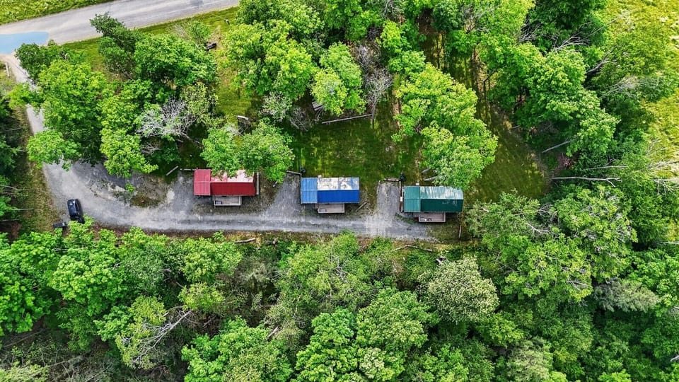 Aerial View | Three Cabins | Forest Surroundings