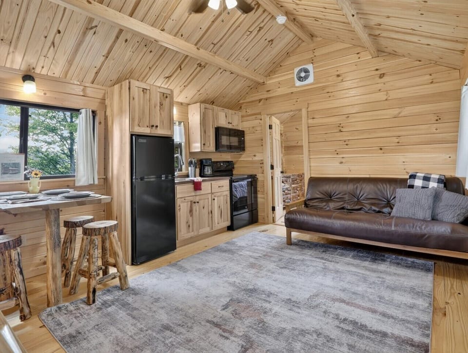 Living Room | Leather Sofa | Open Kitchen Layout