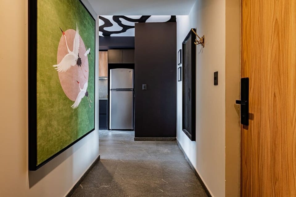 Welcome home to a stylish entryway featuring modern design elements.