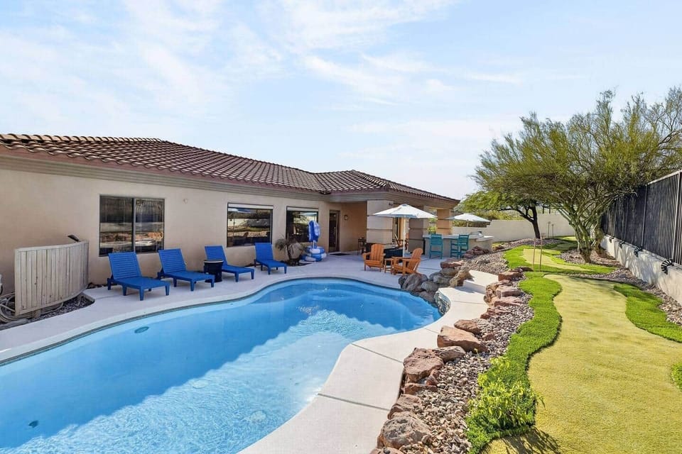 Backyard - Pool, Loungers, Mini Golf