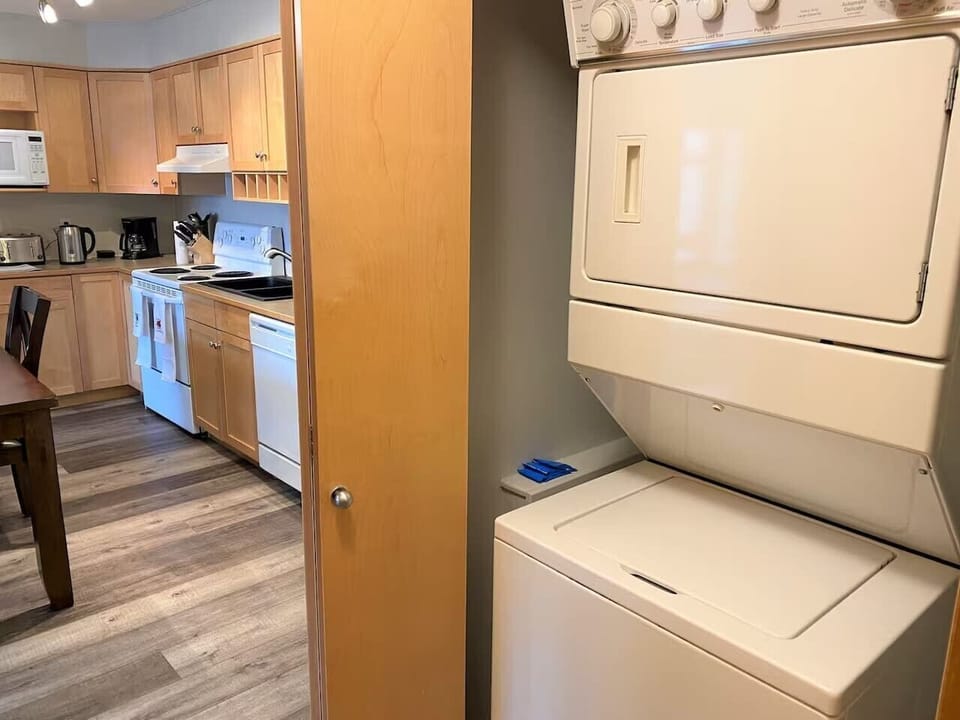 In unit washer and dryer - laundry detergent and dryer sheets are provided for your convenience
