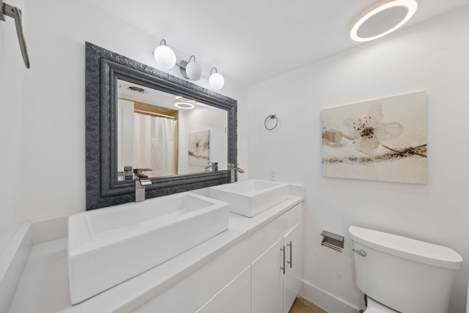 Elegant bathrooms throughout the villa