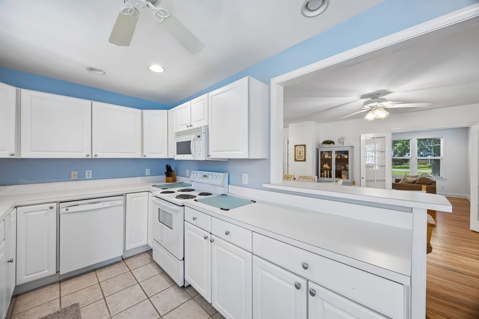 Kitchen sink area with a stainless double sink