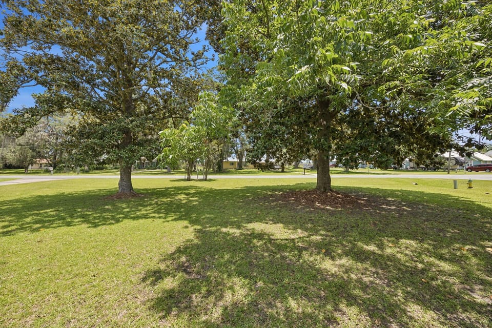 Towering mature trees provide abundant shade