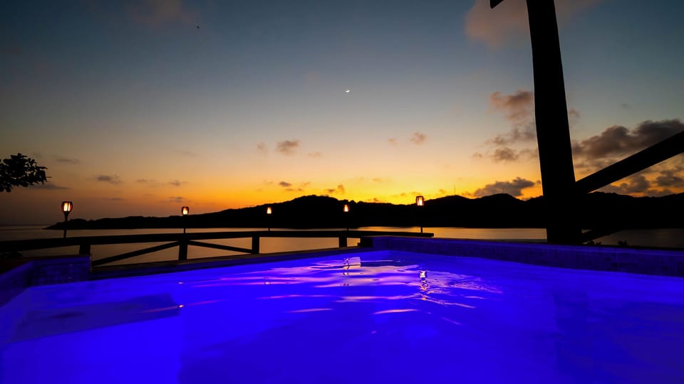 Spectacular sunsets over a quiet and clean bay almost every night.