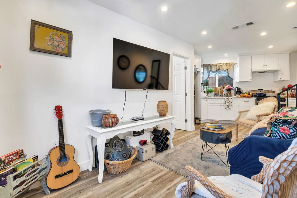 The ultimate setup for a movie night. Grab some popcorn and watch