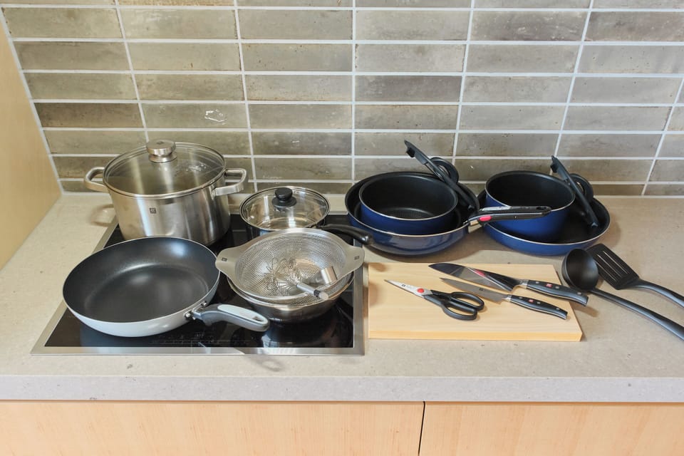 Panoramic Villa, Ocean View | Private kitchen | Full-size fridge, microwave, stovetop, cookware/dishes/utensils