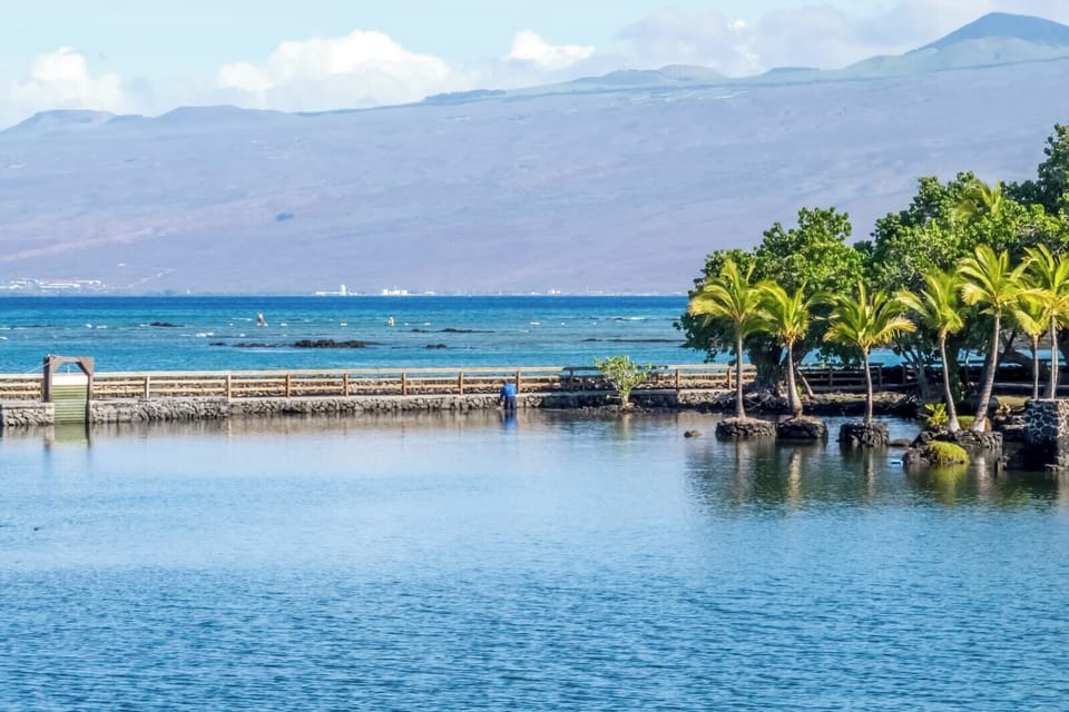 Walk along ancient Hawaiian fishponds on your way to the beach