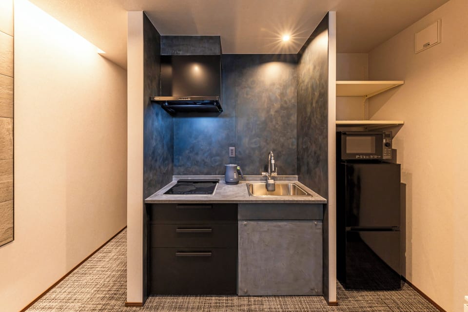Family Apartment | Private kitchen | Full-size fridge, microwave, stovetop, cookware/dishes/utensils