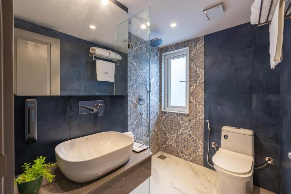 Shower, hair dryer (on request), towels