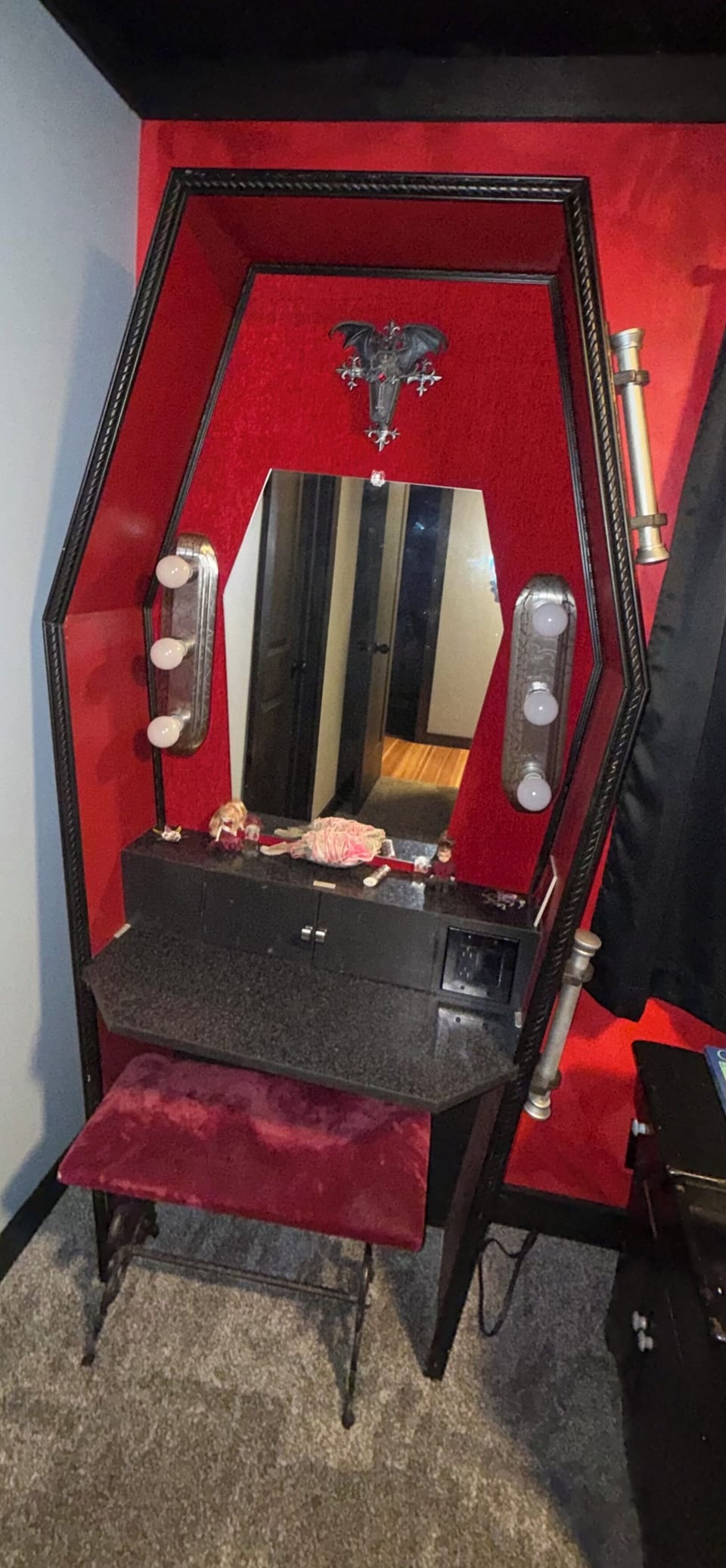 Coffin vanity available for use
