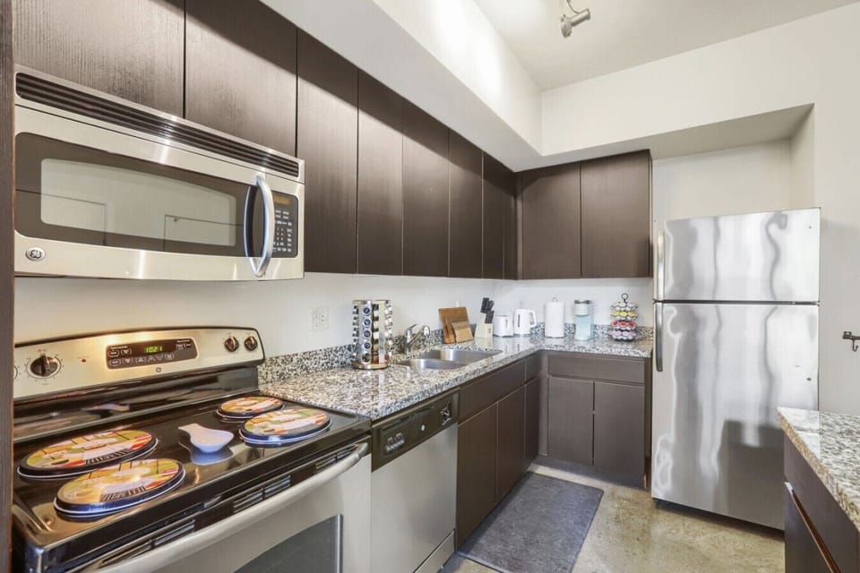 Kitchen with Stove, Oven, Microwave, and Dishwasher