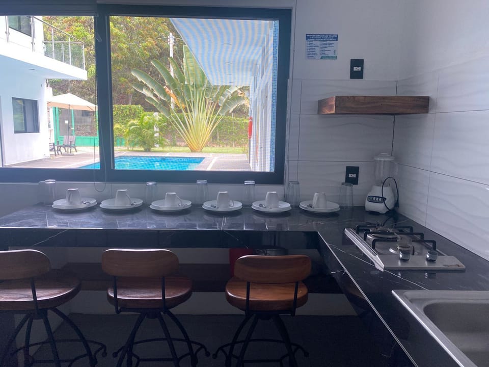 Family Bungalow, Pool View | Private kitchen