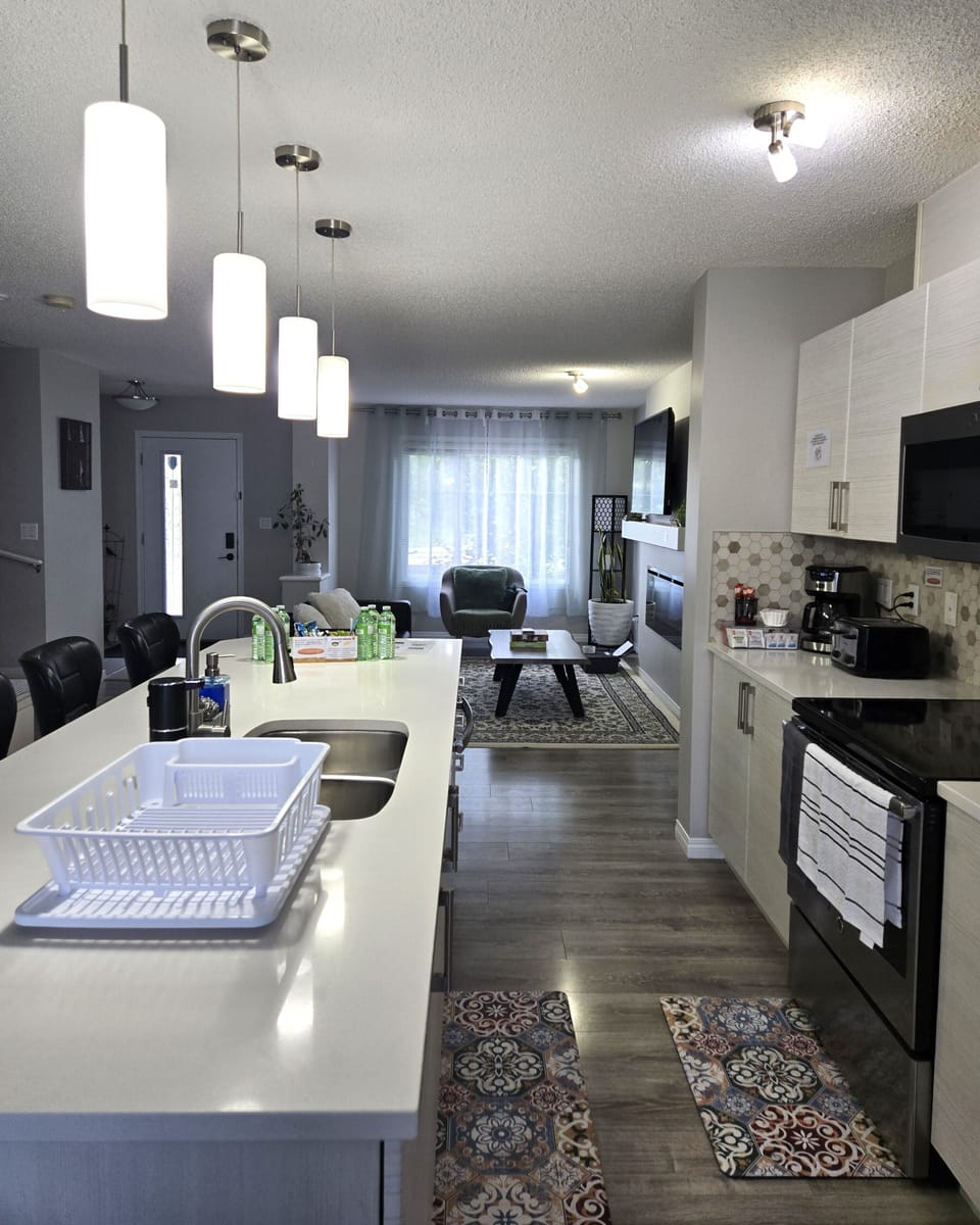 The kitchen, viewed from the dining area.