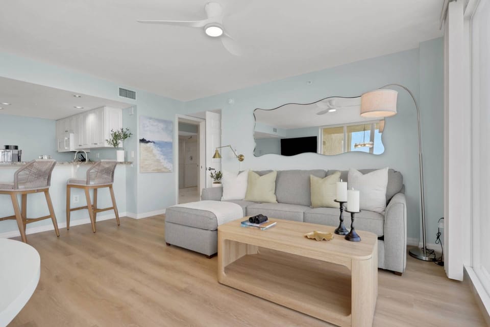 Comfortably furnished for relaxing together by day, with a full-size sleeper sofa ready for family or friends at night.