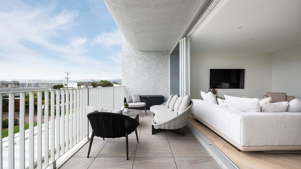 Outdoor Balcony with water views 