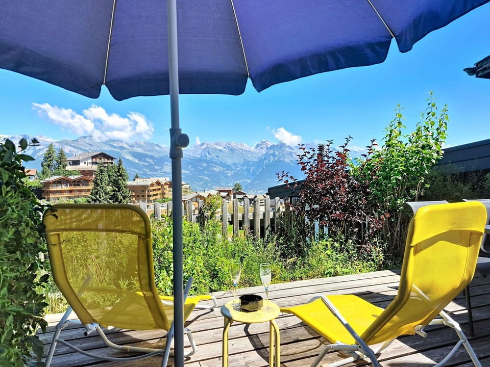 Furniture, Outdoor Furniture, Chair, Umbrella, Shade, Outdoor Table, Sunlounger, Eco Hotel, Patio, Houseplant