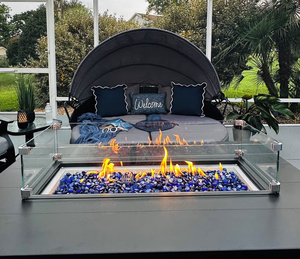 Fire table for those cooler evenings. 