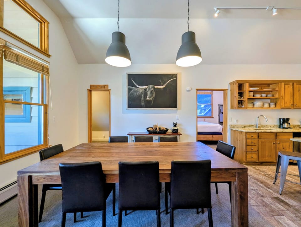 Seating for 8, perfect for a family mean or game time.