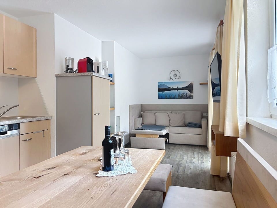 Furniture, Wood, Interior Design, Flooring, Floor, Table, Room, Apartment, Ceiling, Chair
