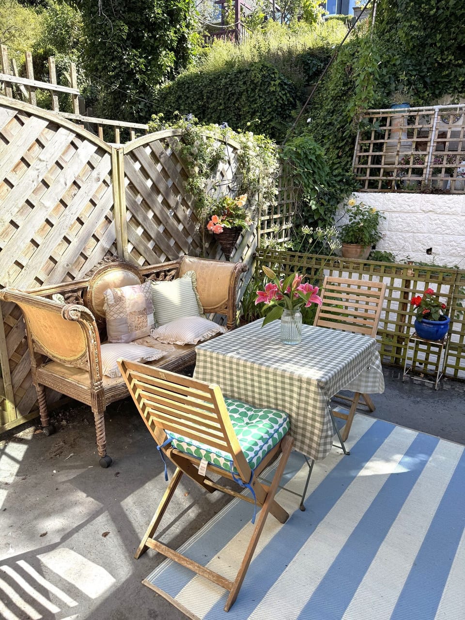 This dining terrace is accessed directly from the kitchen