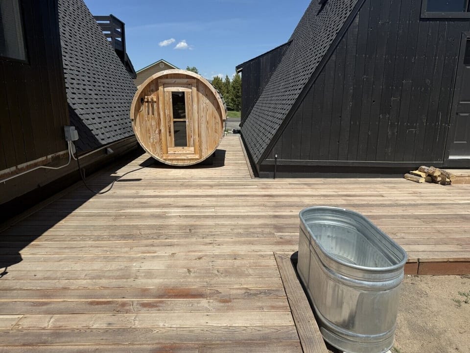 Sauna on the back deck