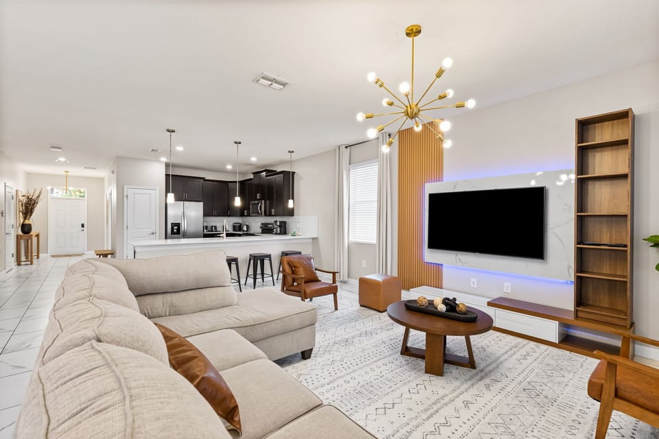 Spacious Living room integrated with dining and kitchen area