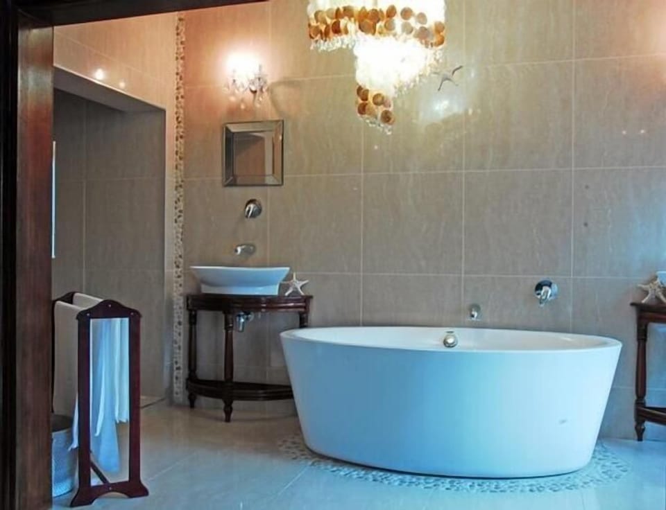 Deluxe Suite | Bathroom | Separate tub and shower, hair dryer, bathrobes, towels