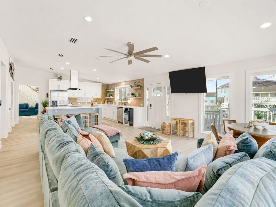Living Room: Bright, airy space with stylish seating for relaxing and gathering!