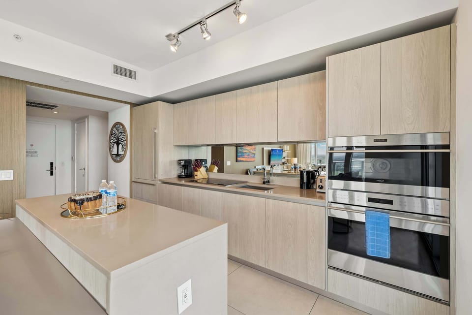 A fully equipped modern kitchen, ready for home-cooked meals