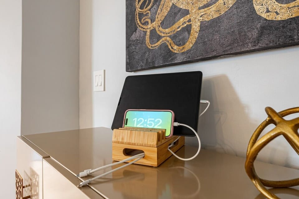 Charging station in living area