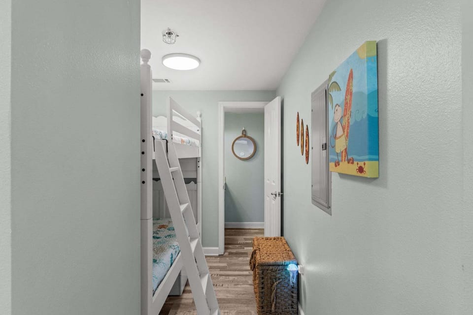 The captain's bunks feature twin bunk beds that are perfect for kids or additional guests.