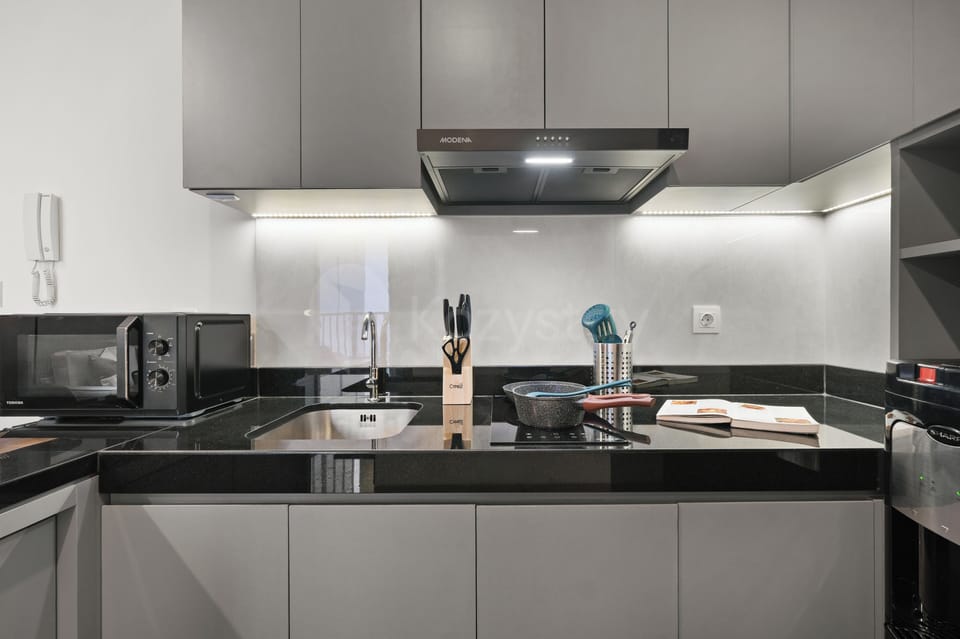 Apartment, 2 Bedrooms, Balcony, City View | Private kitchen | Full-size fridge, microwave, stovetop, cookware/dishes/utensils