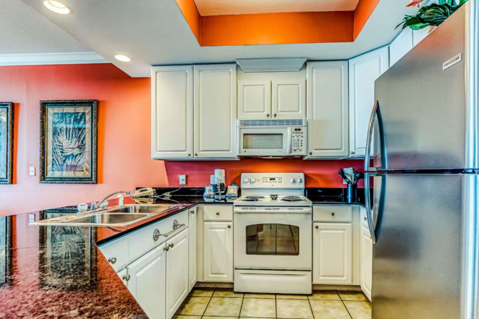 Signature Condo, 2 Bedrooms, Beach View, Beachfront | Private kitchen | Coffee/tea maker, fridge, microwave, oven