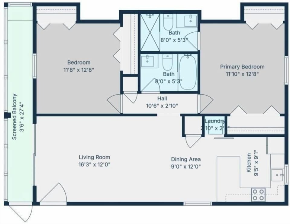 Condo, 2 Bedrooms | Floor plan