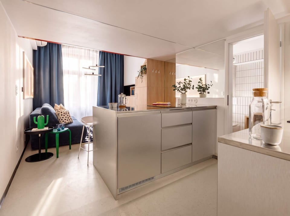 Kitchen is fully equipped with everything you need for basic cooking - please, see the list of amenities
