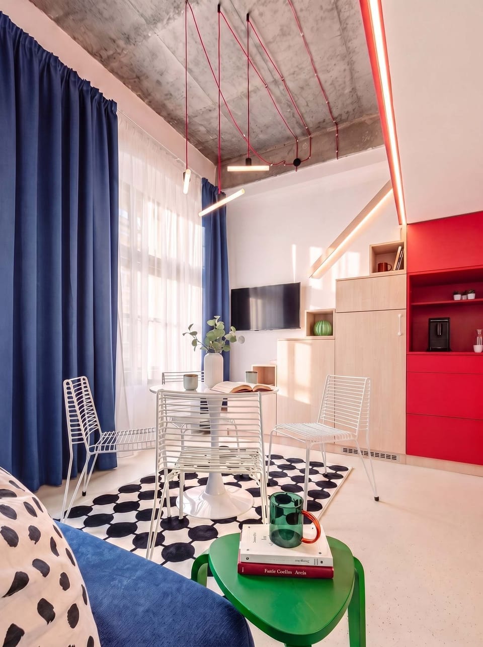Living room with convertible sofa bed