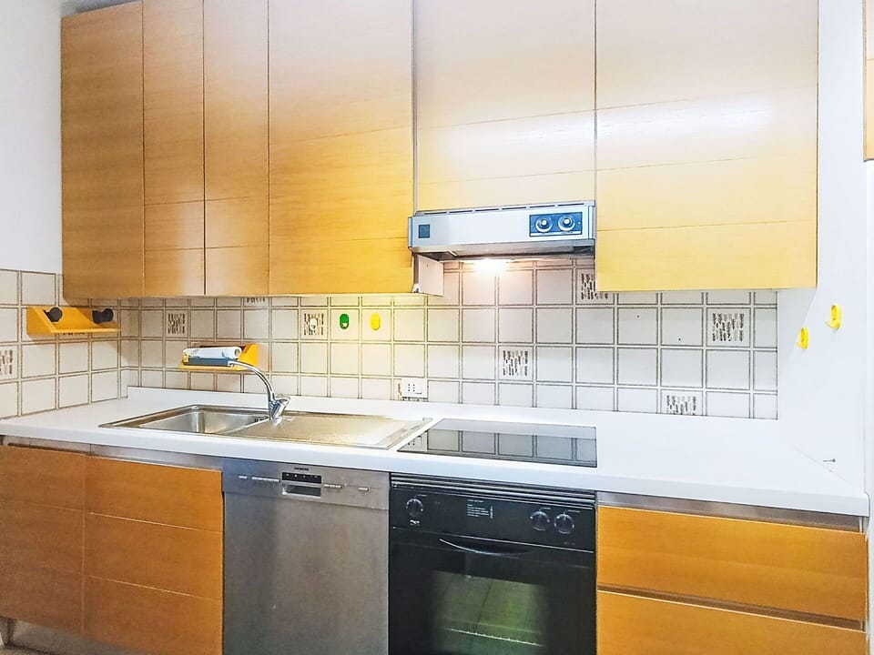 Kitchen, Kitchen Appliance, Countertop, Major Appliance, Flooring, Cabinetry, Wood, Yellow, Kitchen Sink, Interior Design