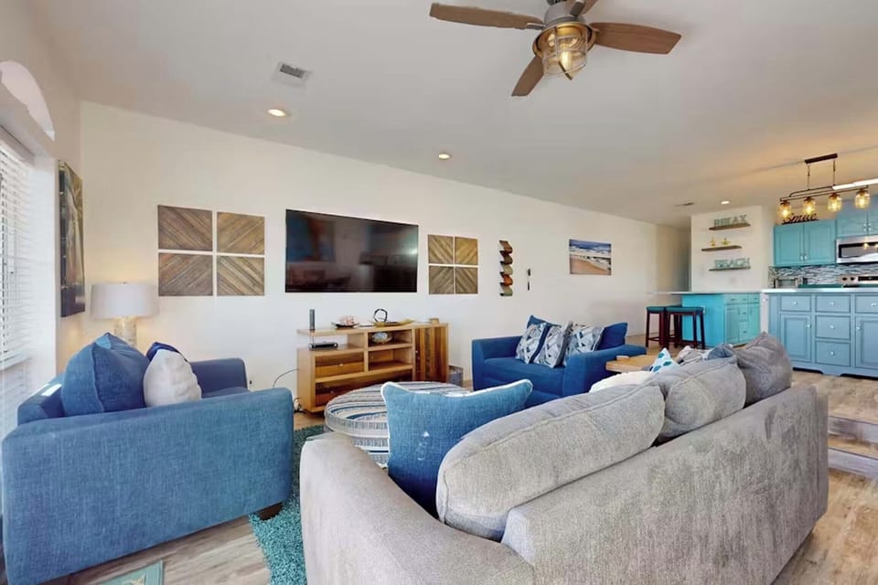 Relax with a movie on the flat-screen TV