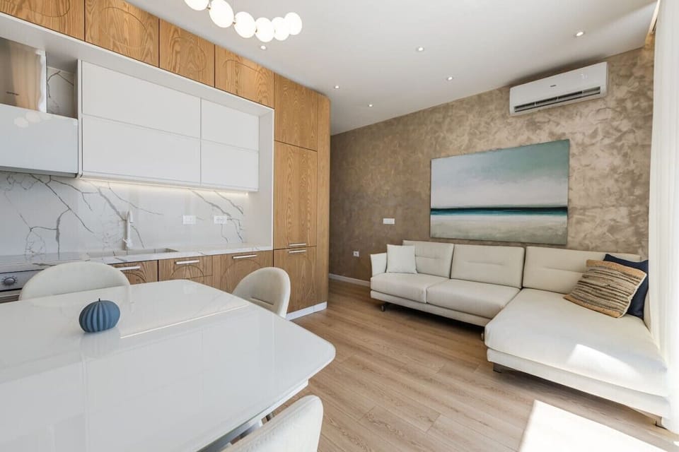 Dining area and living room