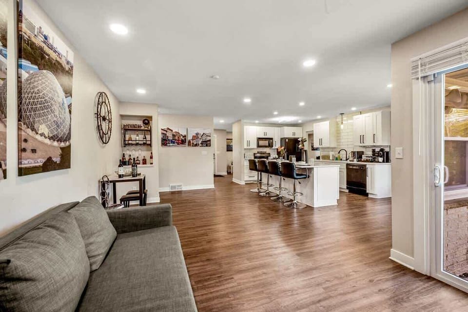 Whether you’re mixing cocktails at the adventure-ready bar or claiming a swivel chair at the island, this space is built for laughs, snacks, and just enough chaos to make it memorable.