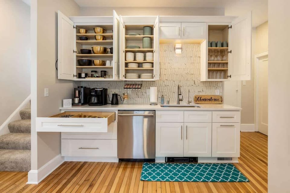 Cook comfortably in this bright, well-stocked kitchen with ample storage, modern appliances, and everything you need for easy meals, morning coffee, and relaxed time at home.
